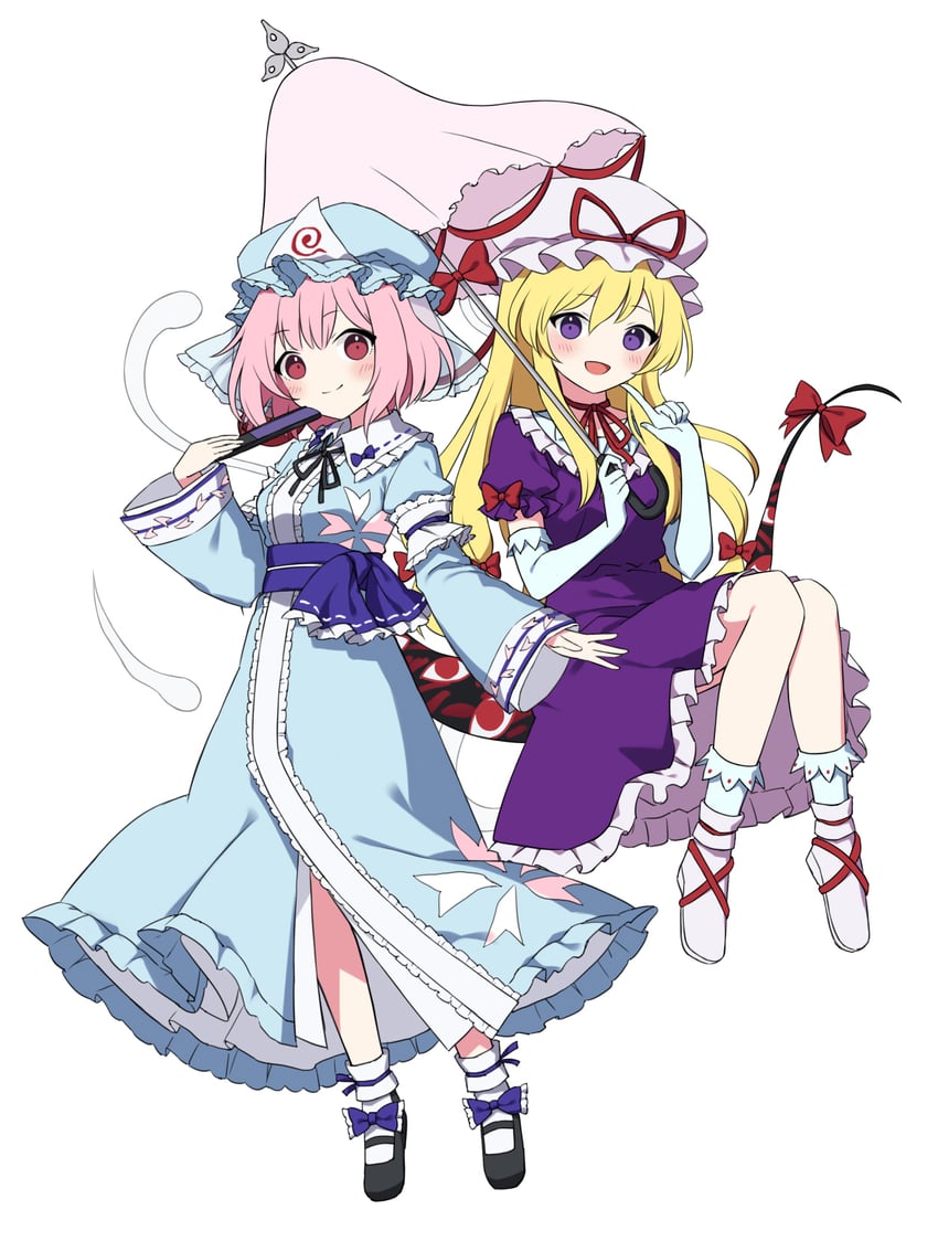 yakumo yukari and saigyouji yuyuko (touhou) drawn by suzuno_naru