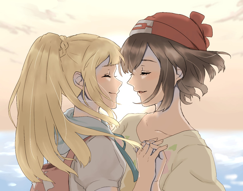 lillie and selene (pokemon and 1 more) drawn by nicola_(pixiv_21072914)