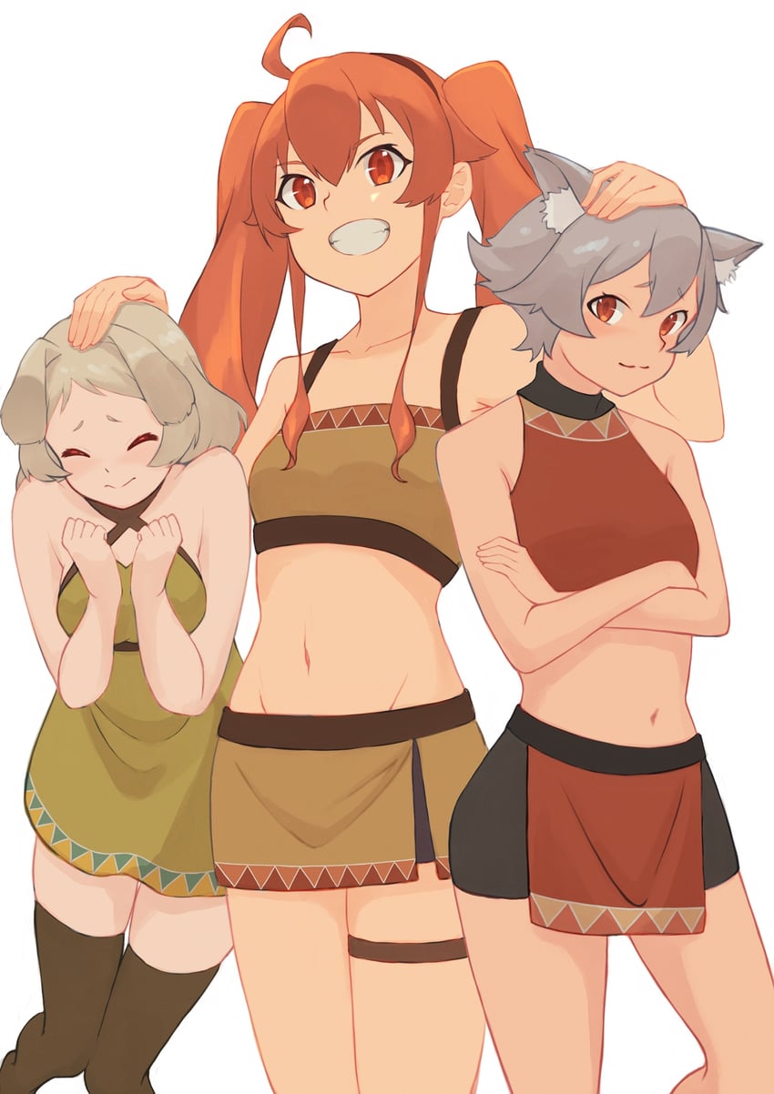 eris greyrat, minitona dedoldia, and tersena adoldia (mushoku tensei) drawn by kurogoma183
