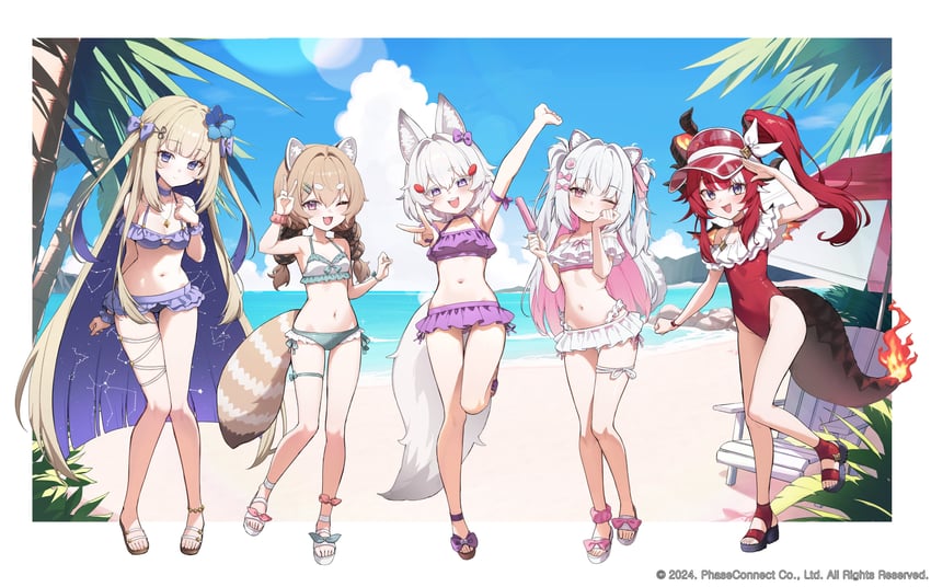 tenma maemi, amanogawa shiina, komachi panko, saya sairroxs, and gram pico (phase connect) drawn by goeleu