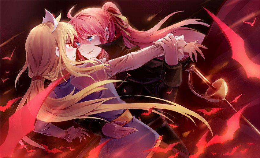 fate testarossa and signum (lyrical nanoha and 1 more) drawn by shumai_(sm318)