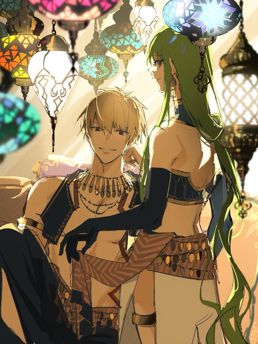 gilgamesh and enkidu (fate and 2 more) drawn by yanfenguo_gao