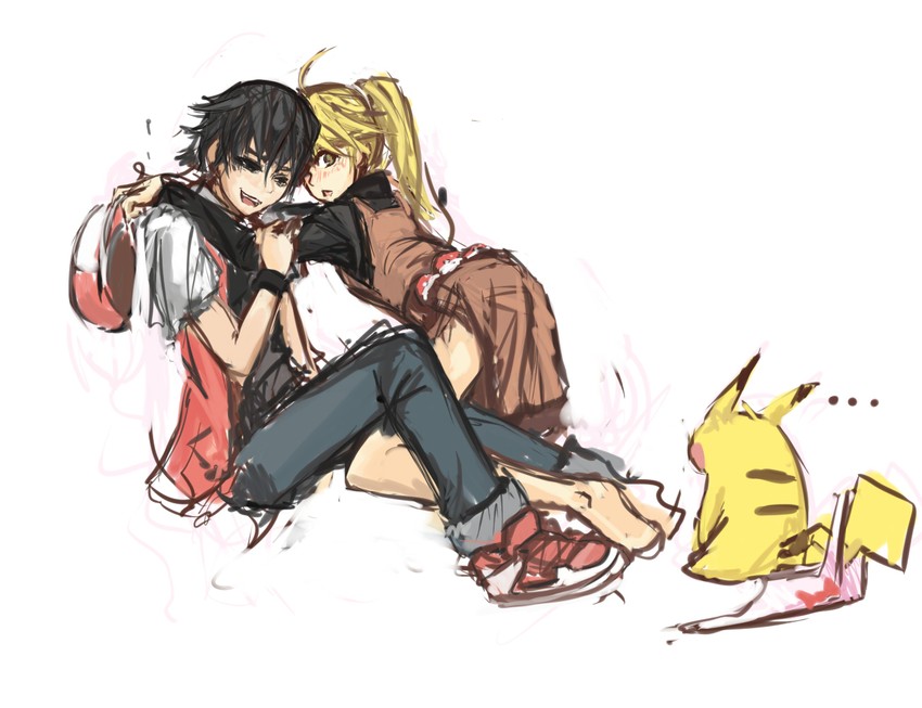 pikachu, red, and yellow (pokemon and 1 more) drawn by panties_(pantsu-pirate)