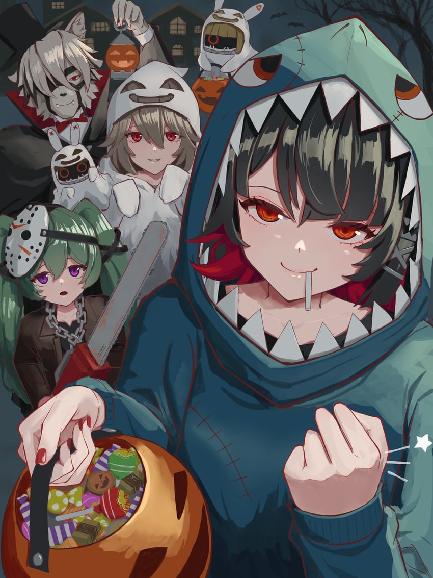 ellen joe, von lycaon, corin wickes, alexandrina sebastiane, and jason voorhees (zenless zone zero and 1 more) drawn by toki78288809