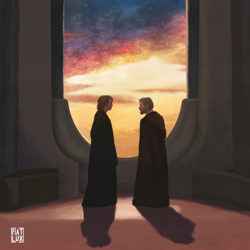 obi-wan kenobi and anakin skywalker (star wars) drawn by fiatluxillustration-portfolio