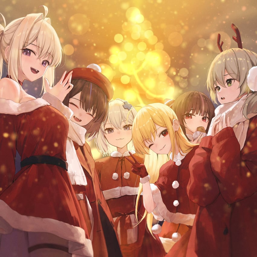 jingburger, jururu, ine, lilpa, viichan, and 1 more (waktaverse) drawn by huhi_(huhi_1211)