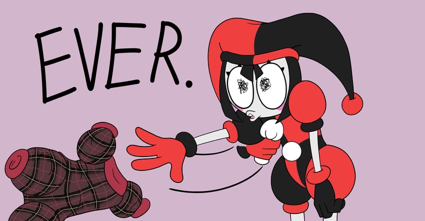 pomni and harley quinn (dc comics and 1 more) drawn by hm_artist