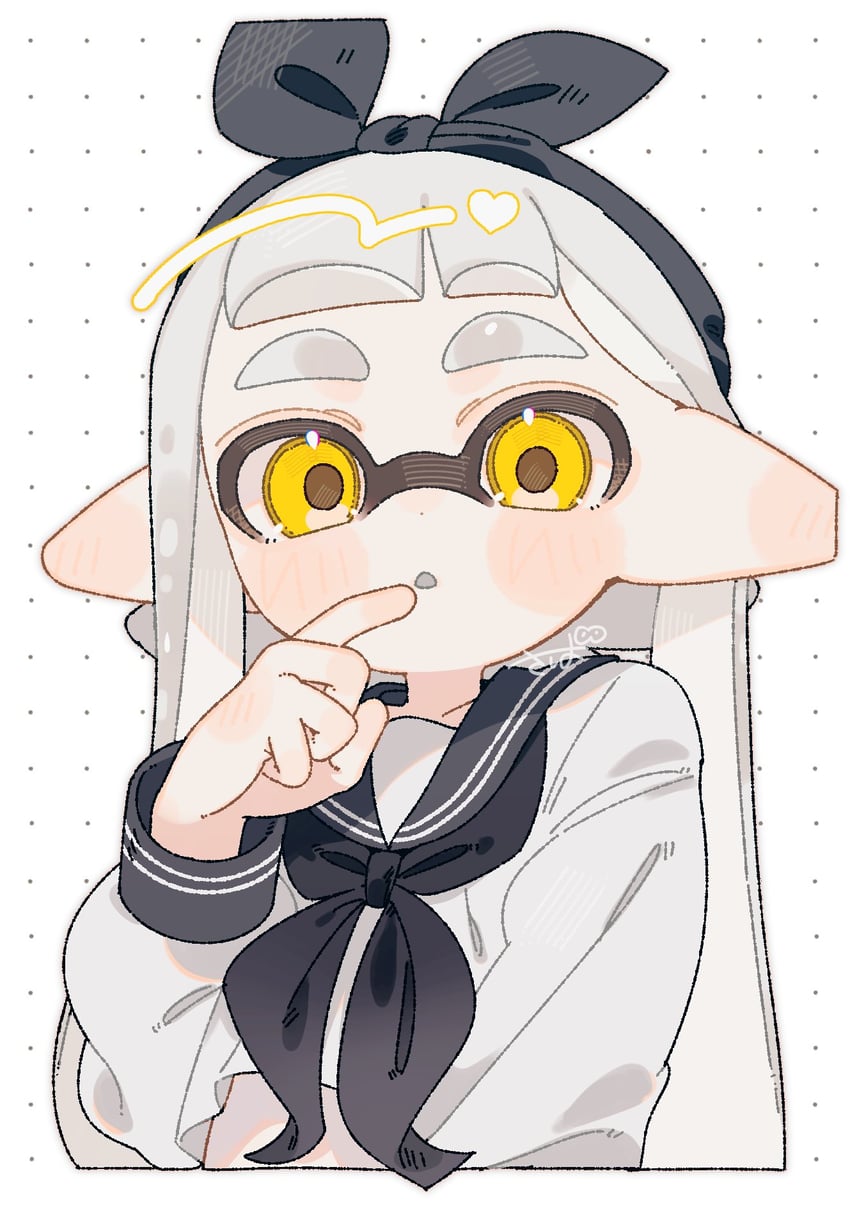 inkling player character and inkling girl (splatoon) drawn by sabata_saba