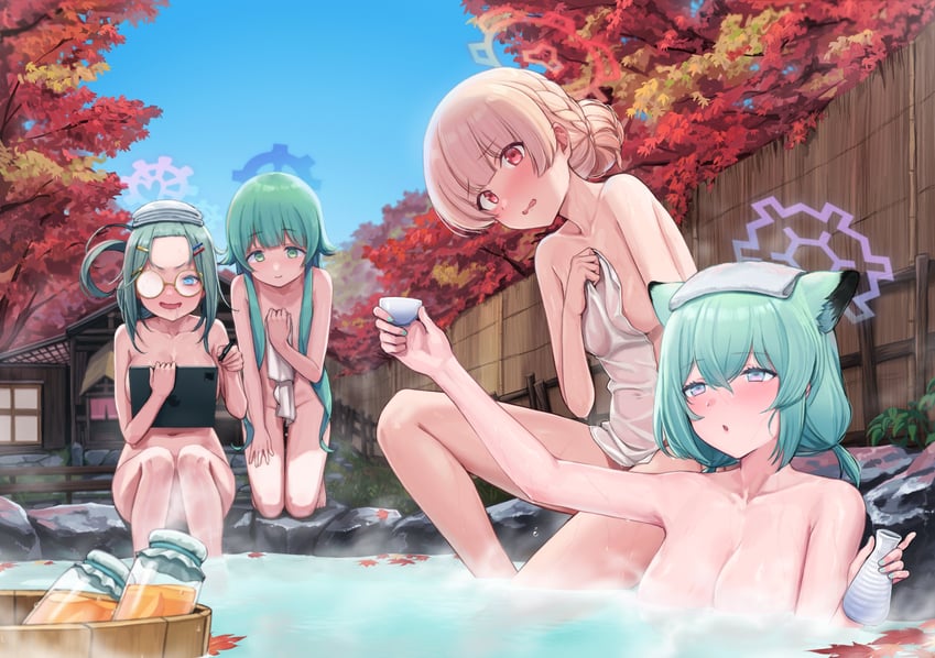 shigure, nodoka, momiji, and meru (blue archive) drawn by kuro_(zhurunbo1997)