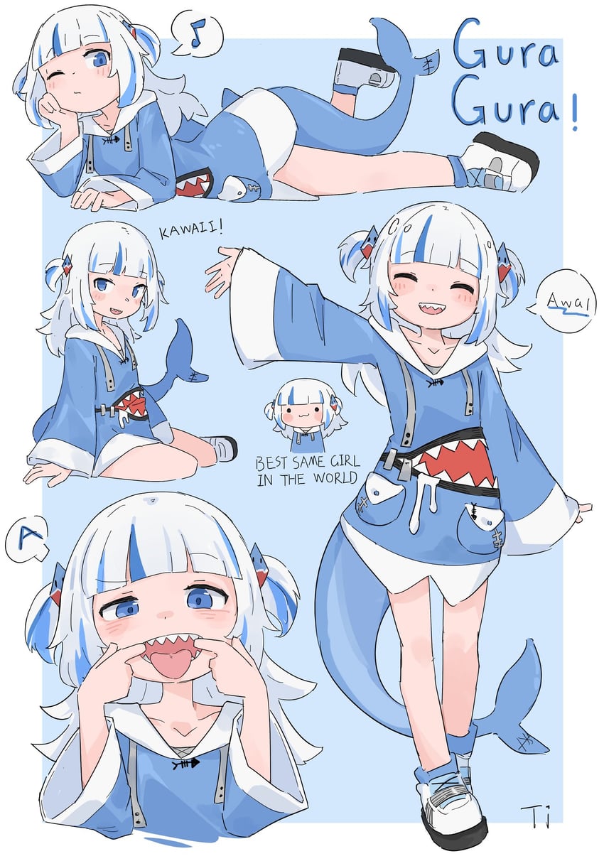 gawr gura (hololive and 1 more) drawn by taigokimi.jpg