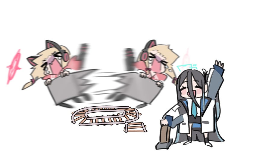 aris and momoi (blue archive and 1 more) drawn by lyrinne