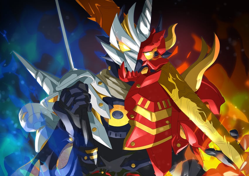 kamen rider dread and kamen rider dread type three (kamen rider and 1 more) drawn by miyabi_(037)