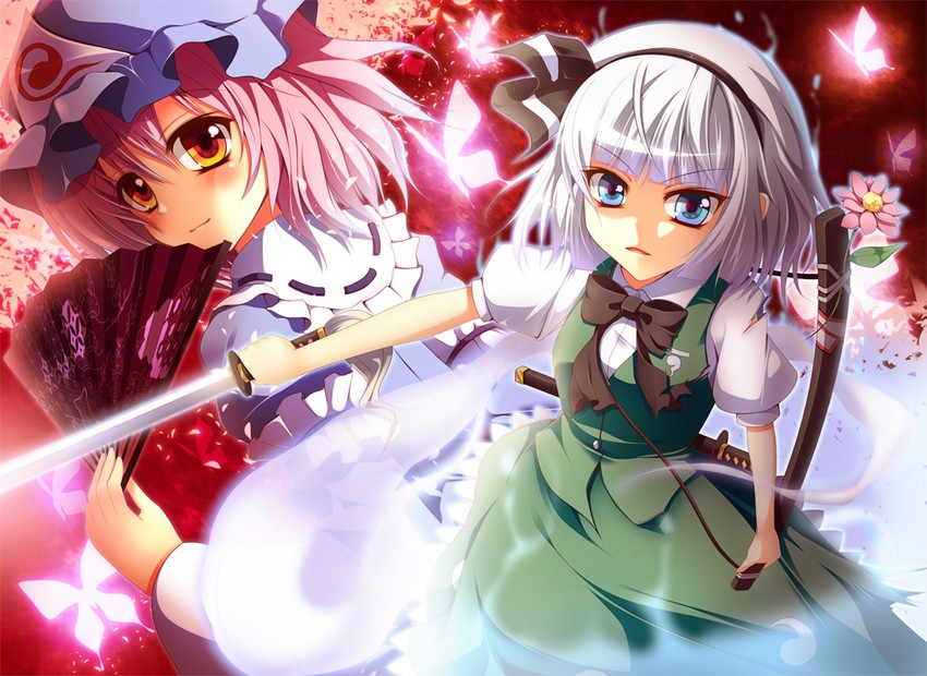 konpaku youmu and saigyouji yuyuko (touhou) drawn by chibi_arisu