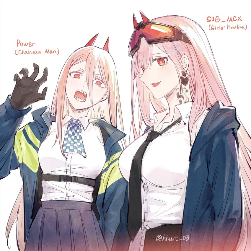 power and sig mcx (girls' frontline and 1 more) drawn by hei_chuan_gui