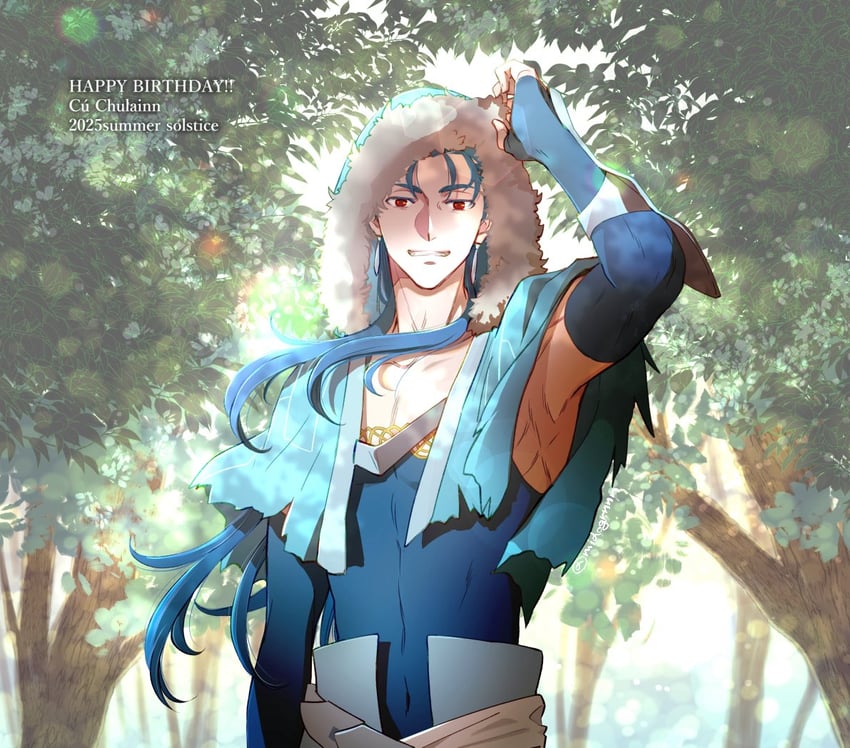 cu chulainn (fate and 1 more) drawn by midogrnnn