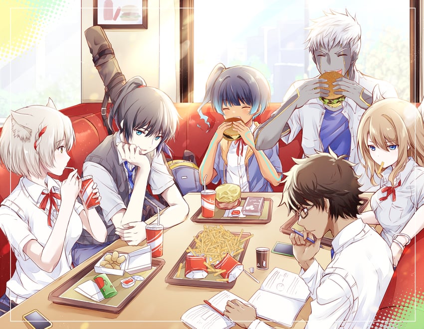 mio, eunie, sena, noah, taion, and 1 more (xenoblade chronicles and 1 more) drawn by ui_frara