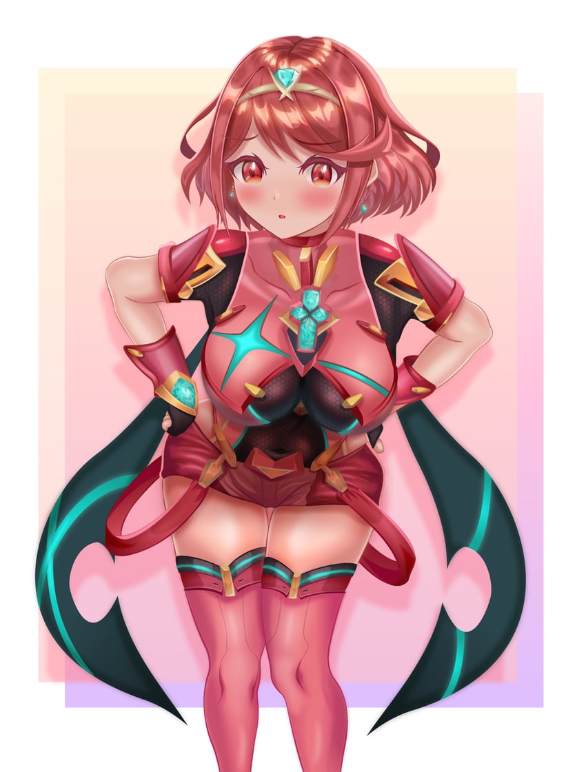 pyra (xenoblade chronicles and 1 more) drawn by miaram_ai