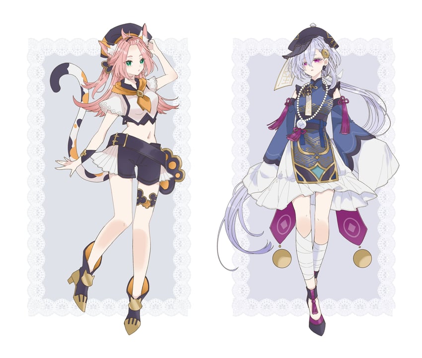 qiqi and diona (genshin impact) drawn by yuuki_(yuhki_6o)