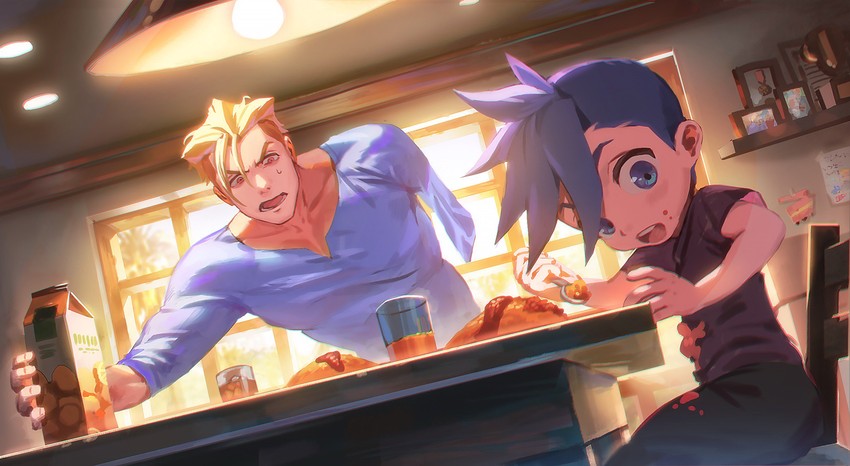 galo thymos and kray foresight (promare) drawn by meipu_hm