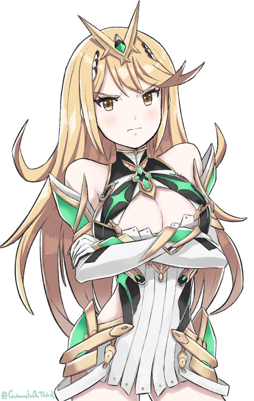 mythra (xenoblade chronicles and 1 more) drawn by grimmelsdathird