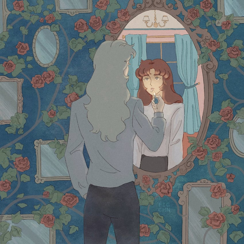 asaka rei and misonoo nanako (oniisama e...) drawn by figchn