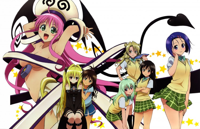 konjiki no yami, yuuki mikan, lala satalin deviluke, kotegawa yui, sairenji haruna, and 3 more (to love-ru)
