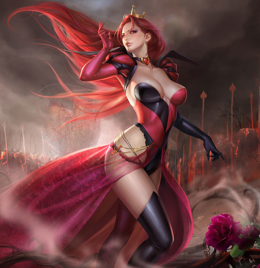 queen of hearts (alice's adventures in wonderland) drawn by li_fengyang