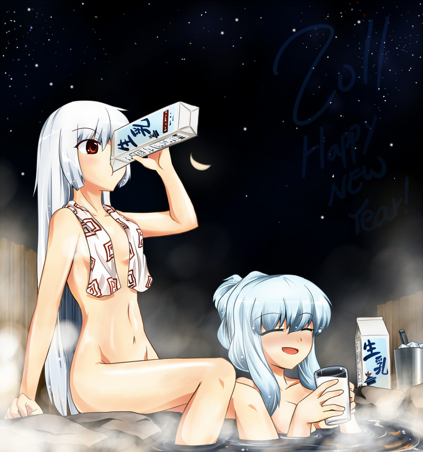 fujiwara no mokou and kamishirasawa keine (touhou) drawn by eien_no_sai_tori