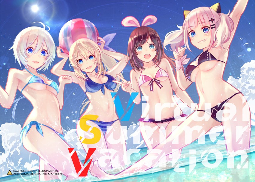 kizuna ai, kaguya luna, dennou shoujo siro, and mirai akari (.live and 3 more) drawn by brat_(brabrabrat00)