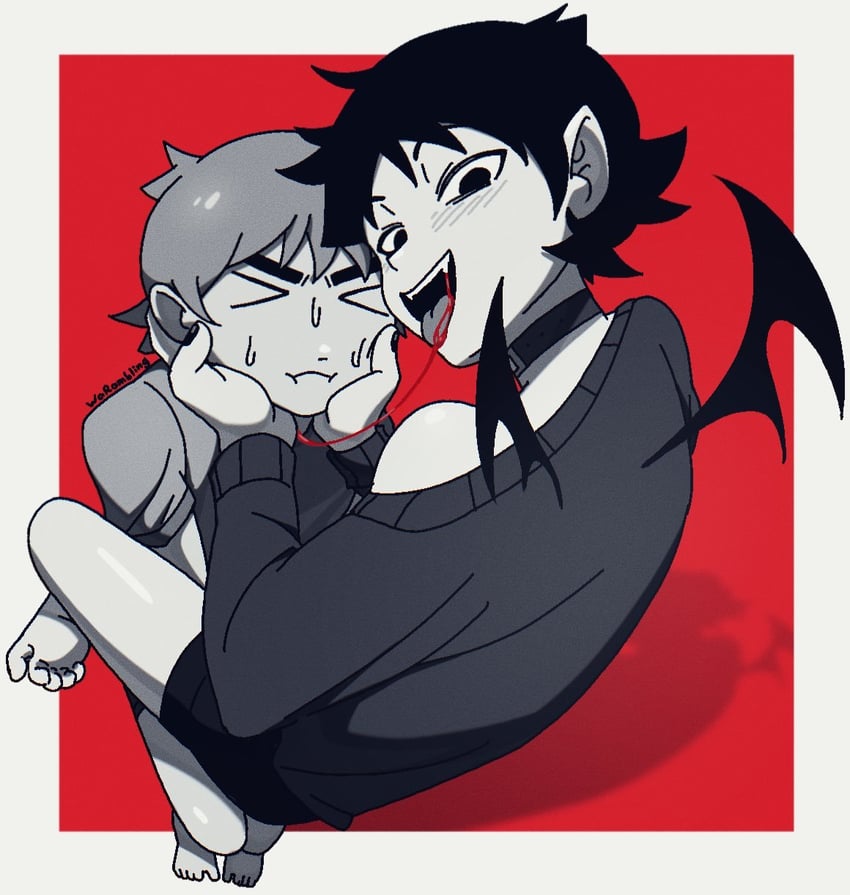 scott pilgrim and wallace wells (scott pilgrim) drawn by warambling
