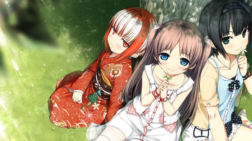 sawai natsuha, sumi, and arishima alice (monobeno) drawn by cura