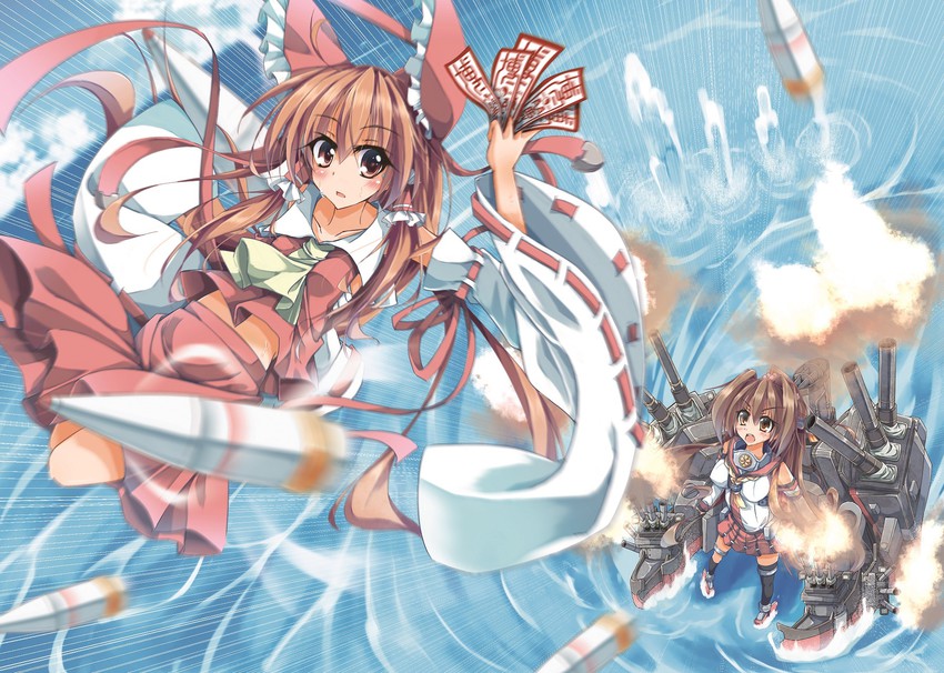 hakurei reimu and yamato (touhou and 1 more) drawn by syuutu
