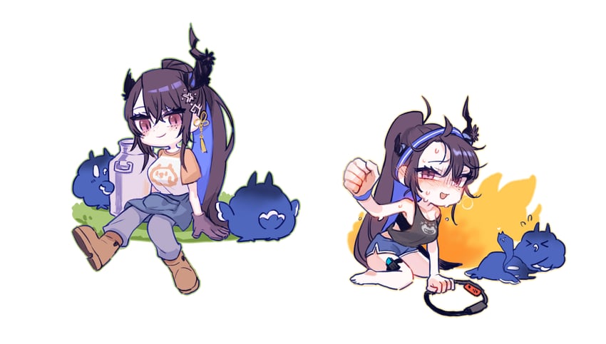 nerissa ravencroft and jailbird (hololive and 3 more) drawn by asterisk_(pmpalg_v)