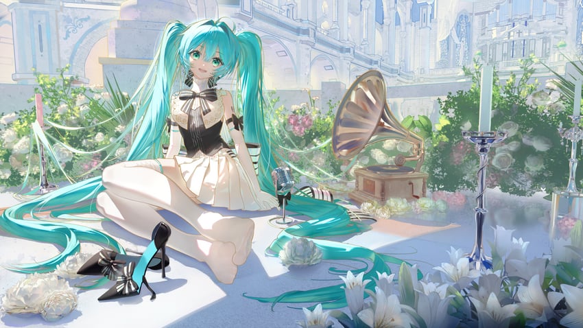 hatsune miku (vocaloid and 1 more) drawn by jiantai