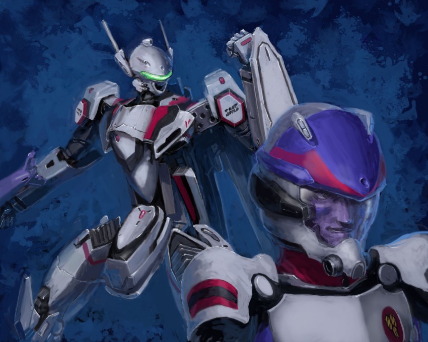 vf-25 and henry gilliam (macross and 1 more) drawn by yutori_(clockwork_chicken)