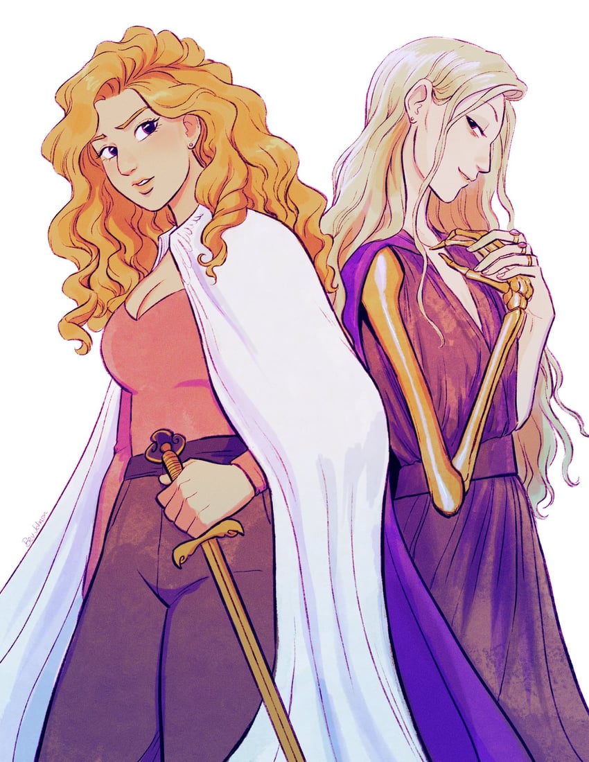 ianthe tridentarius and coronabeth tridentarius (the locked tomb) drawn by bev_johnson