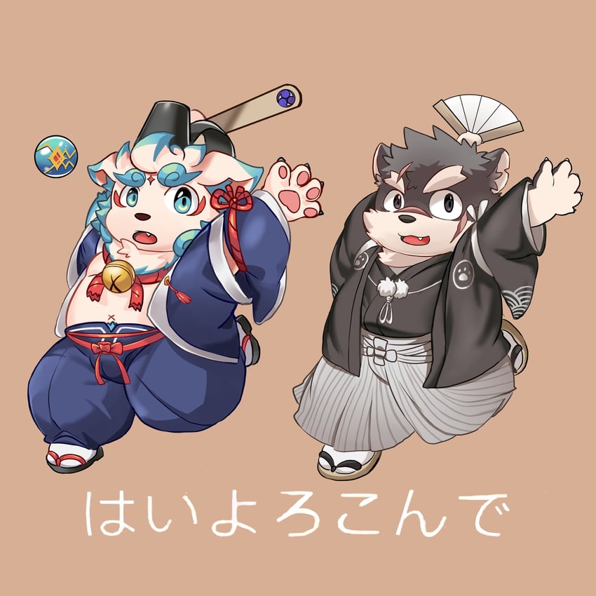 moritaka and agyo (tokyo afterschool summoners and 1 more) drawn by hechaxianzhi