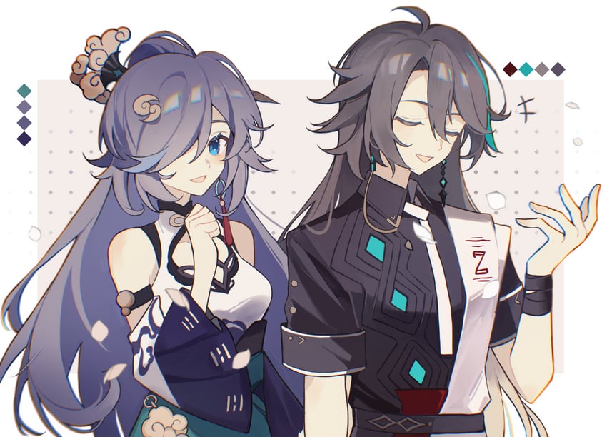 fu hua and su (honkai and 1 more) drawn by jiaoyan_ciwei_su