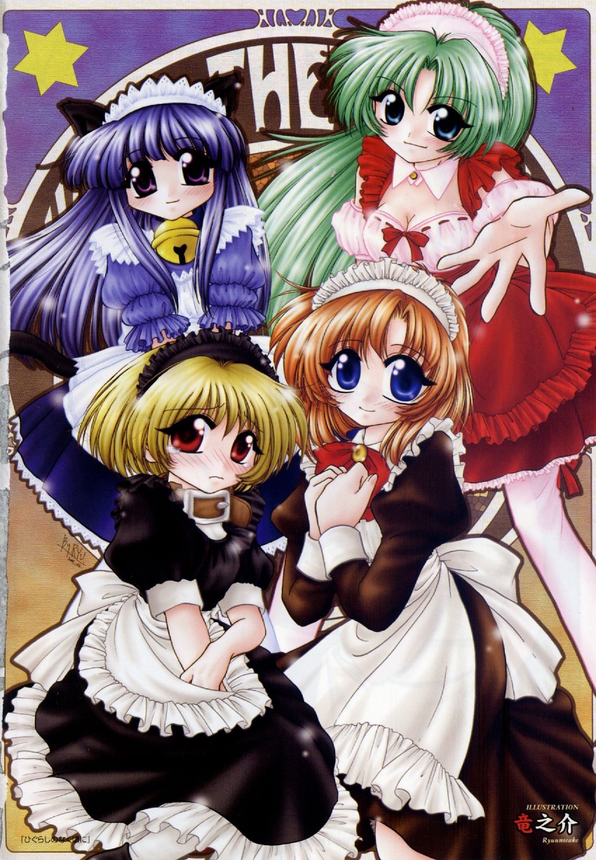 furude rika, ryuuguu rena, houjou satoko, and sonozaki mion (higurashi no naku koro ni) drawn by aoi_ryuunosuke
