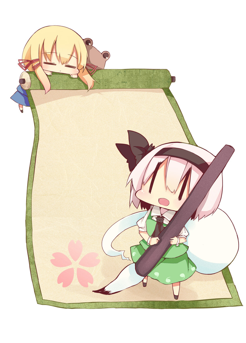 konpaku youmu and moriya suwako (touhou) drawn by yatani_row