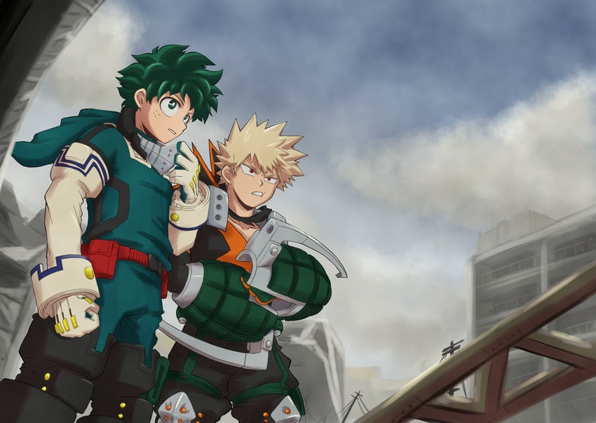 midoriya izuku and bakugou katsuki (boku no hero academia) drawn by no_control