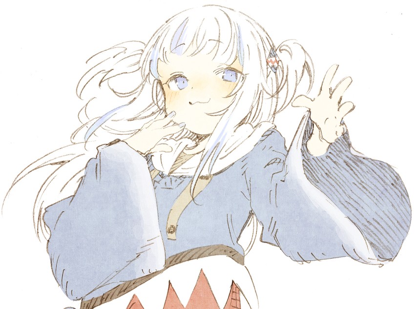 gawr gura (hololive and 1 more) drawn by abara_heiki