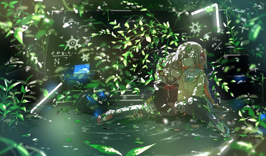 neuro-sama and evil neuro-sama (vedal ai) drawn by eenightlamp