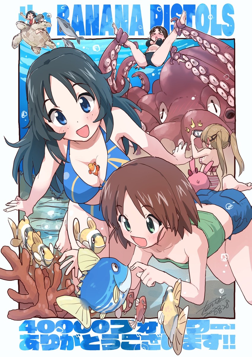 sawa azusa, utsugi yuuki, yamagou ayumi, sakaguchi karina, oono aya, and 1 more (girls und panzer) drawn by fanta_(the_banana_pistols)