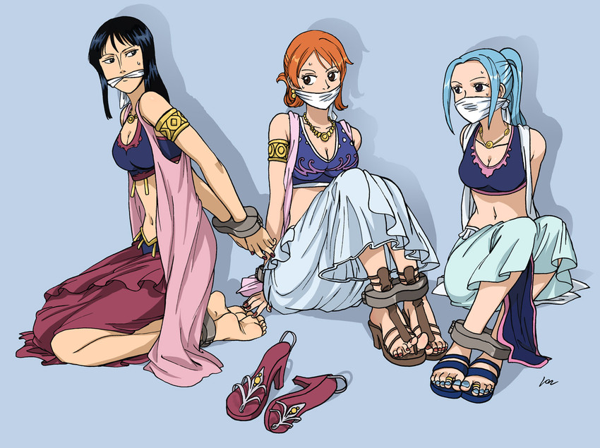 nami, nico robin, and nefertari vivi (one piece) drawn by lost_one_zero