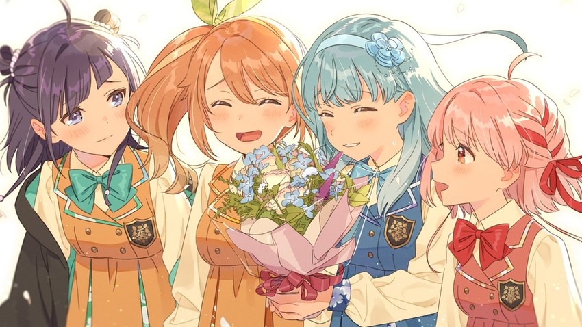 hanamaru hareru, kohigashi hitona, kano, and nonomiya nonono (hanayori jyoshiryou) drawn by hechima_(issindotai)