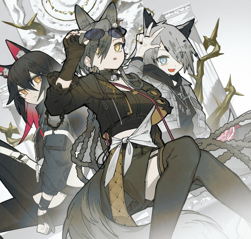 texas, lappland, and penance (arknights and 1 more) drawn by 3pel1