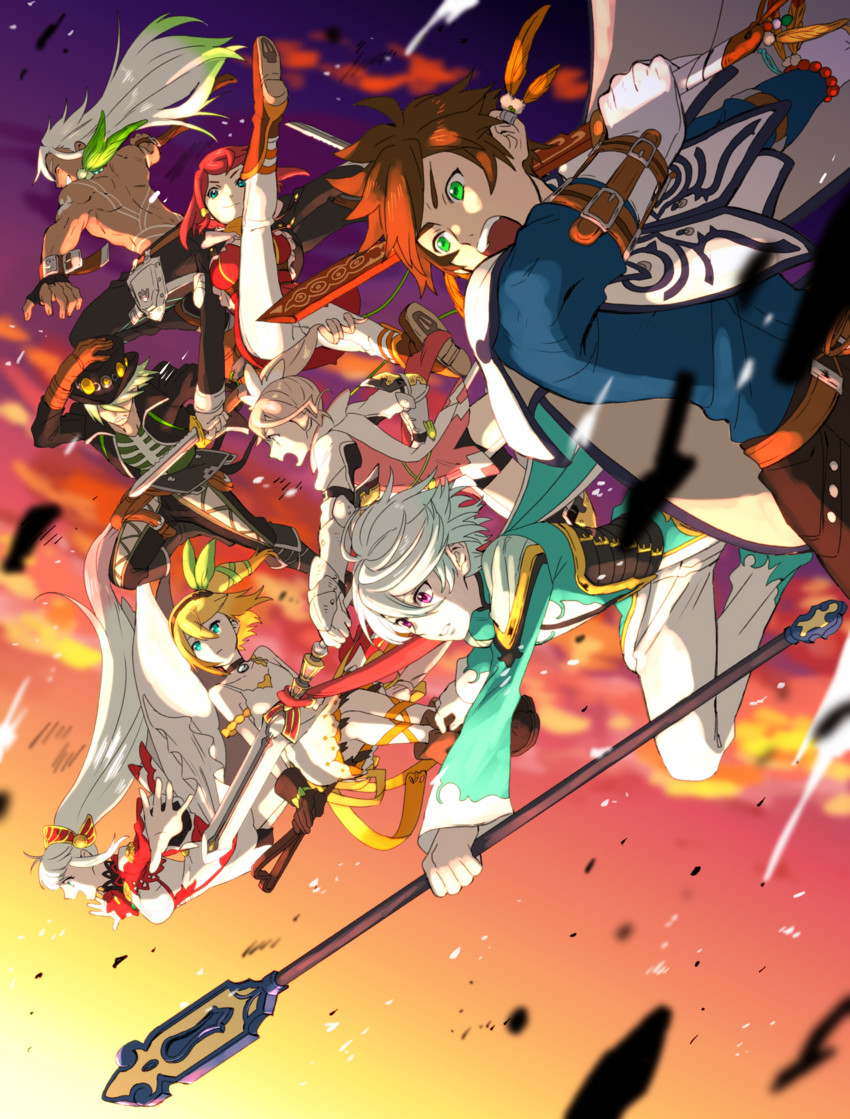 edna, sorey, mikleo, alisha diphda, rose, and 3 more (tales of and 1 more) drawn by tasasakiamagu