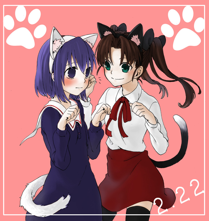 tohsaka rin and matou sakura (fate and 1 more) drawn by sen_(0snow)
