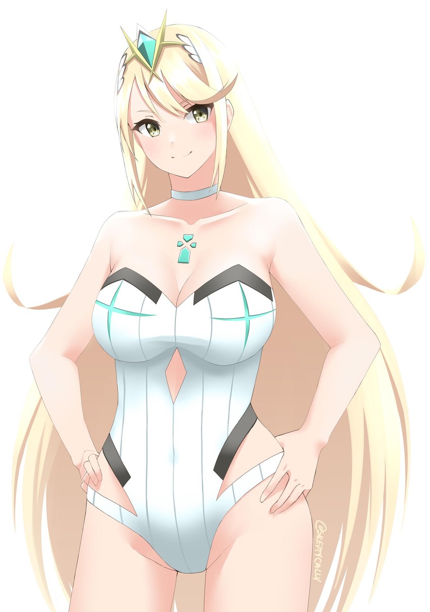 mythra (xenoblade chronicles and 1 more) drawn by skeptycally